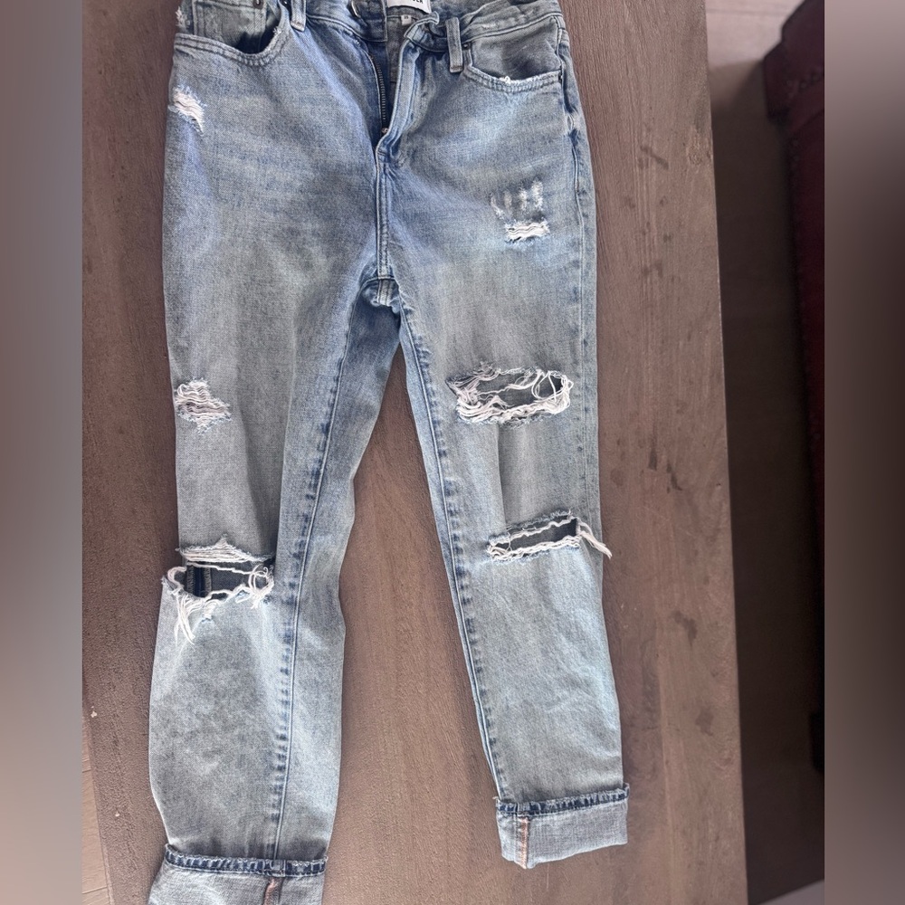 pistola Light Wash Distressed Boyfriend Jeans